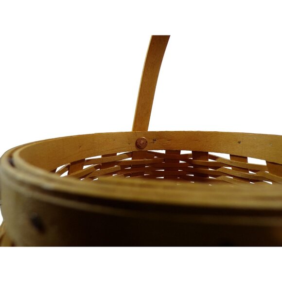 Longaberger 2000 October Fields Basket Handcrafted Wooden Lid Leaf design Fall - Picture 3 of 14